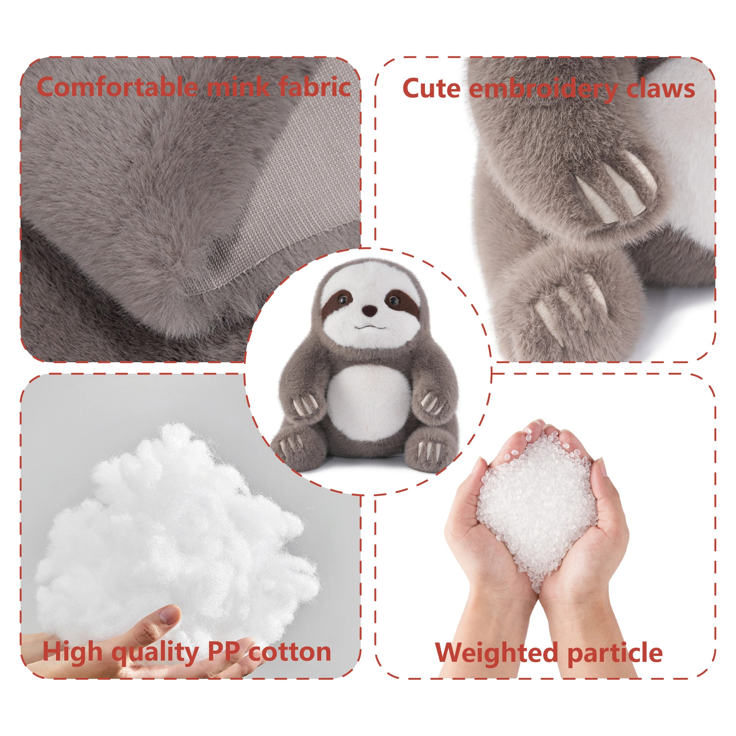 14" Weighted Sloth Stuffed Animal – 3.5lb Plush Toy for Kids & Adults, Anxiety Relief Gift - Image 6