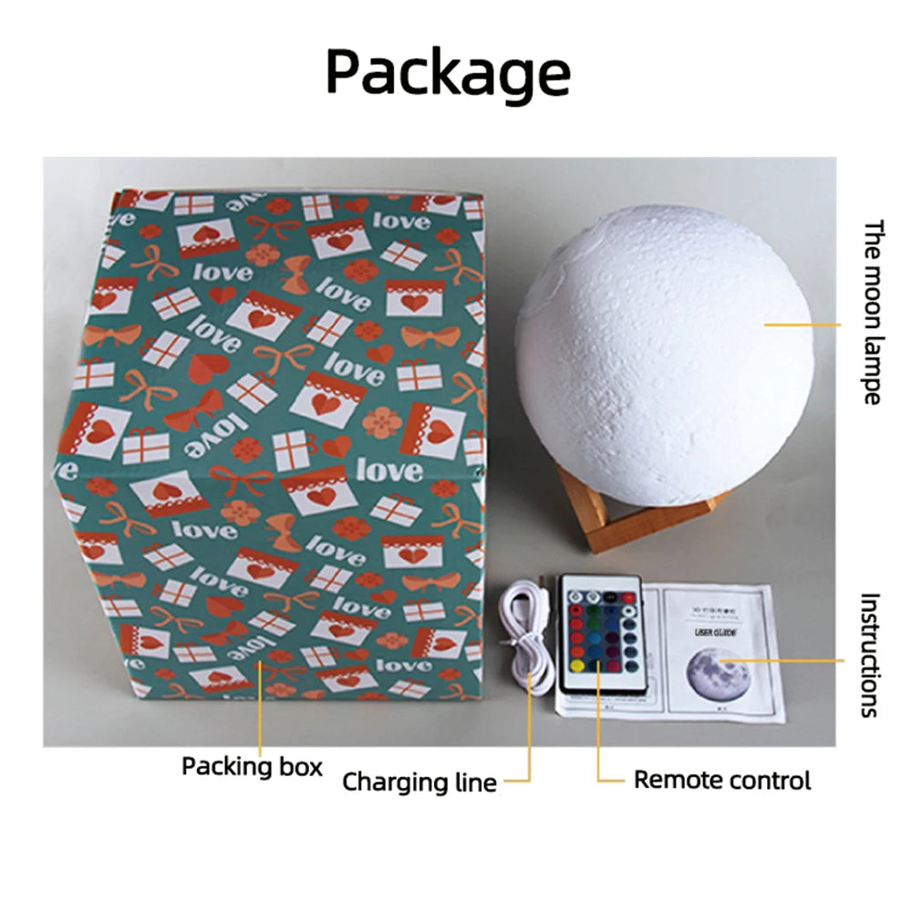 3D Printing Moon Lamp – Personalized Photo & Text Custom Night Light for Birthday, Mother’s Day & Valentine’s Gifts - Image 5