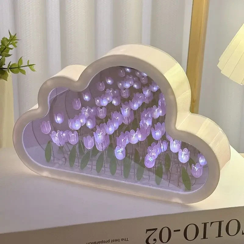 Tulip Cloud Sea of Flowers Handmade Night Light – Creative Atmosphere Lamp & Qixi Lovers Gift - Image 9