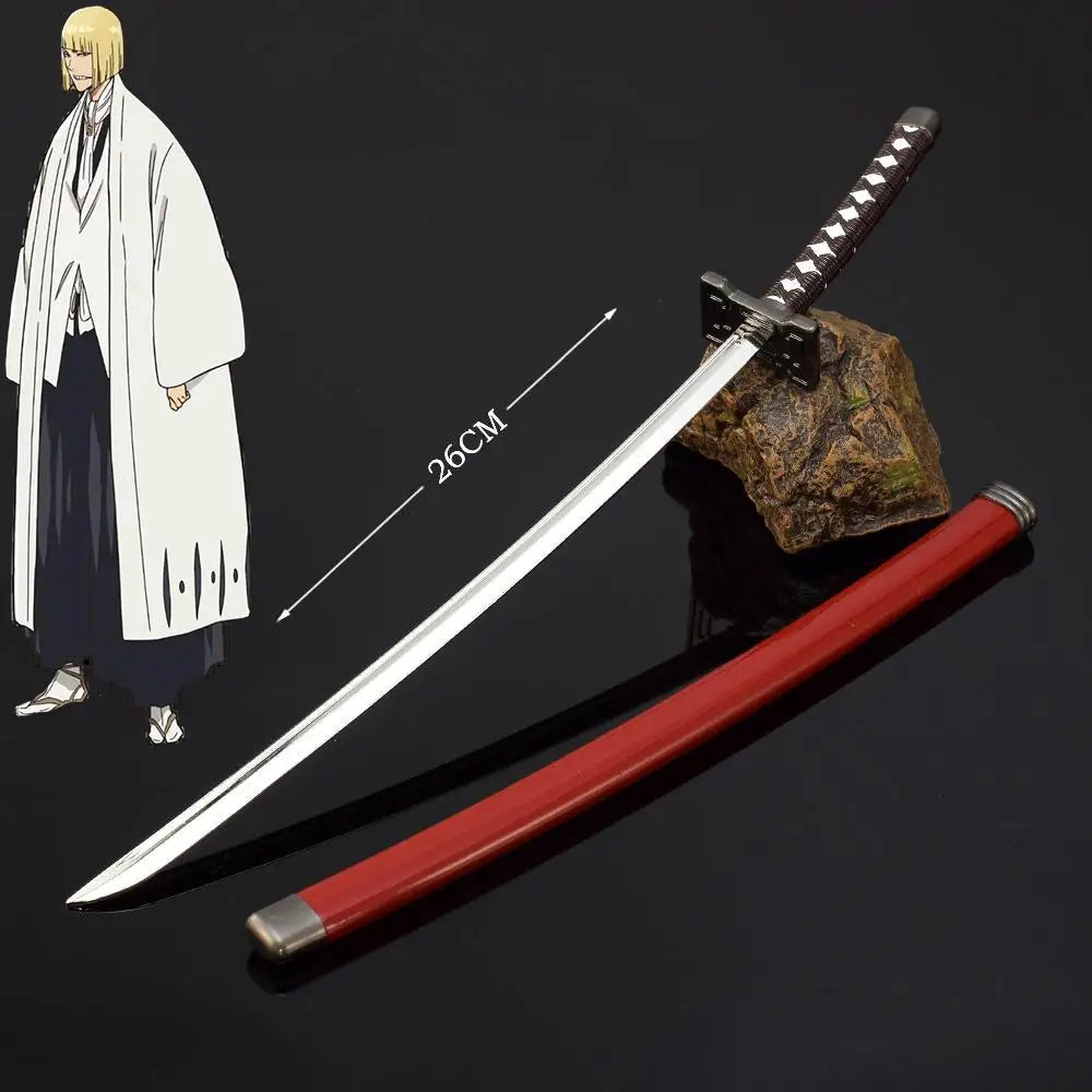 26cm Bleach Mini Sword Keychain – Kurosaki Ichigo Anime Collectible with Sheath & Metal Mask Pendant - Image 31