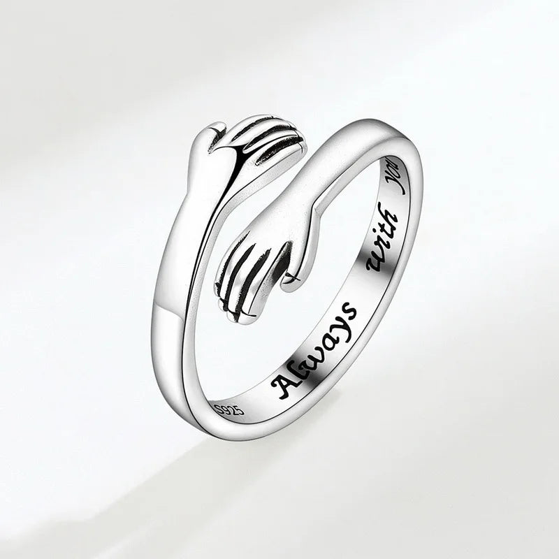 Romantic Heart Hand Hug Ring for Women & Men - Image 4