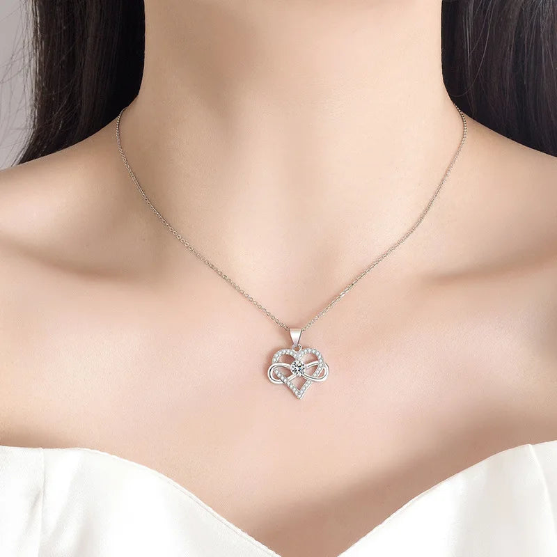 Luxury Infinity Love Heart Zircon Pendant Necklace – Romantic Gift for Her (2025 New) - Image 5