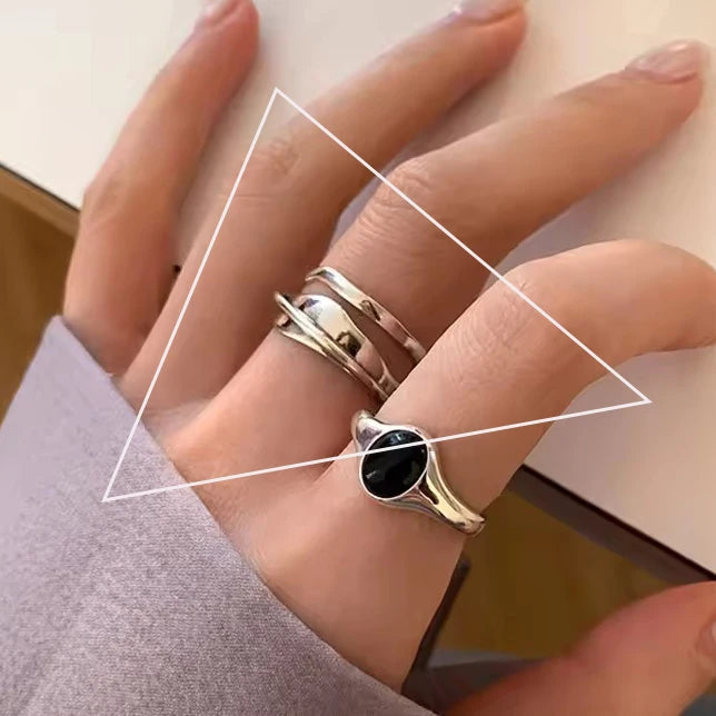 VENTFILLE 925 Sterling Silver Wave Ring – Irregular Golden Stackable Adjustable Ring for Women - Image 9