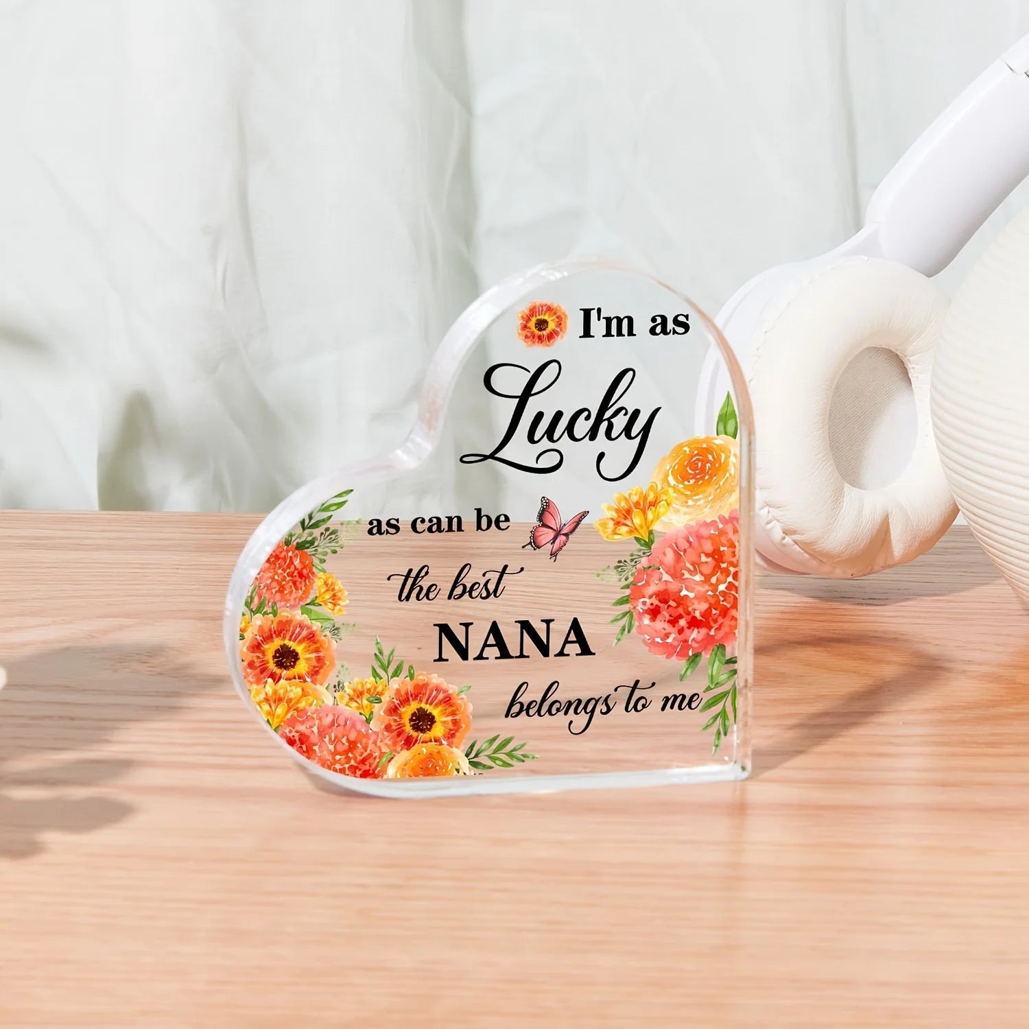 I Love You Nana Acrylic Heart Sign – Thoughtful Gift for Grandmother - Image 3