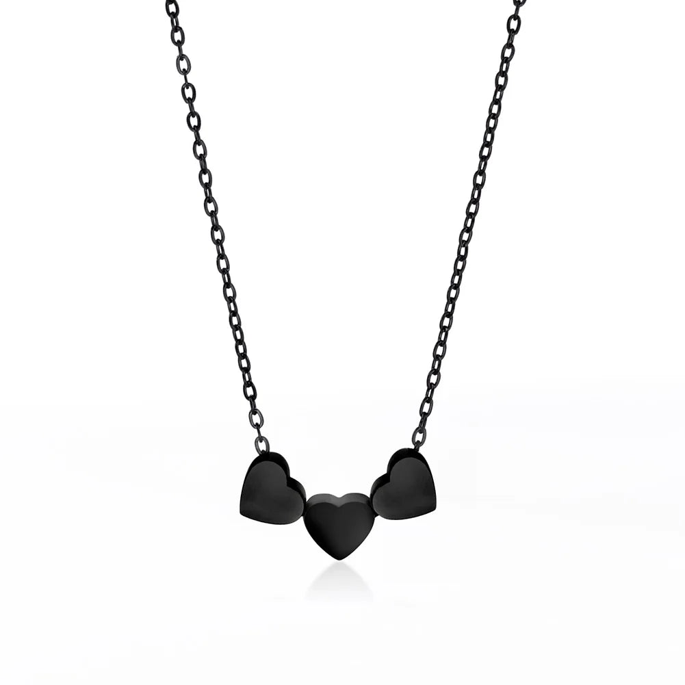 Cazador Kpop 3 Hearts Choker Necklace – Stainless Steel Minimalist Jewelry for Women & Girls - Image 9