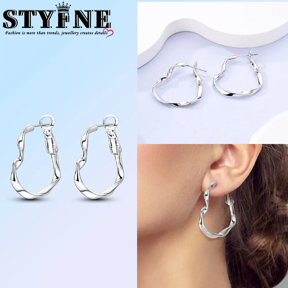 925 Sterling Silver Three-Color Asymmetrical Heart Earrings – Playful Love Design for Women - Image 13
