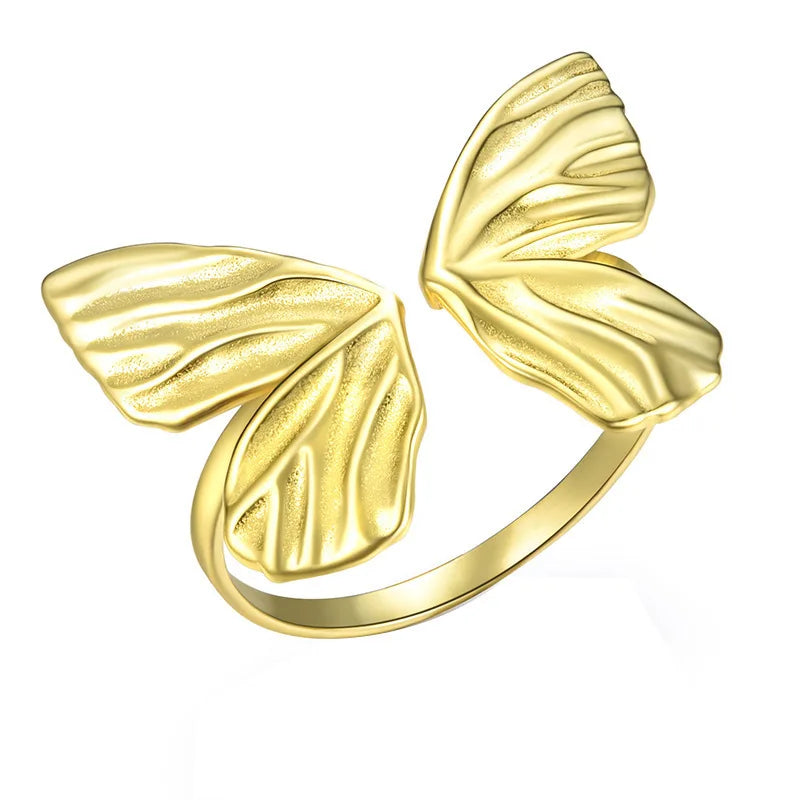 VENTFILLE 925 Sterling Silver Wave Ring – Irregular Golden Stackable Adjustable Ring for Women - Image 24