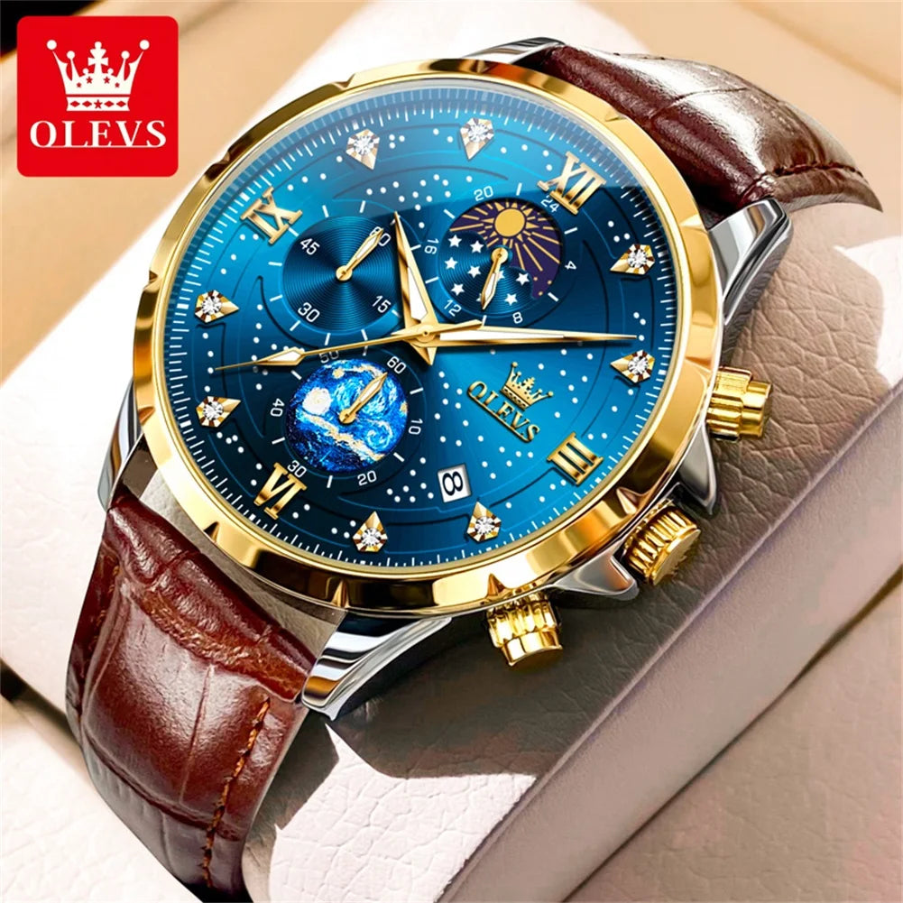 OLEVS 9807 Men's Quartz Chronograph Watch – Multifunction Waterproof Timepiece with Luminous Display - Image 7