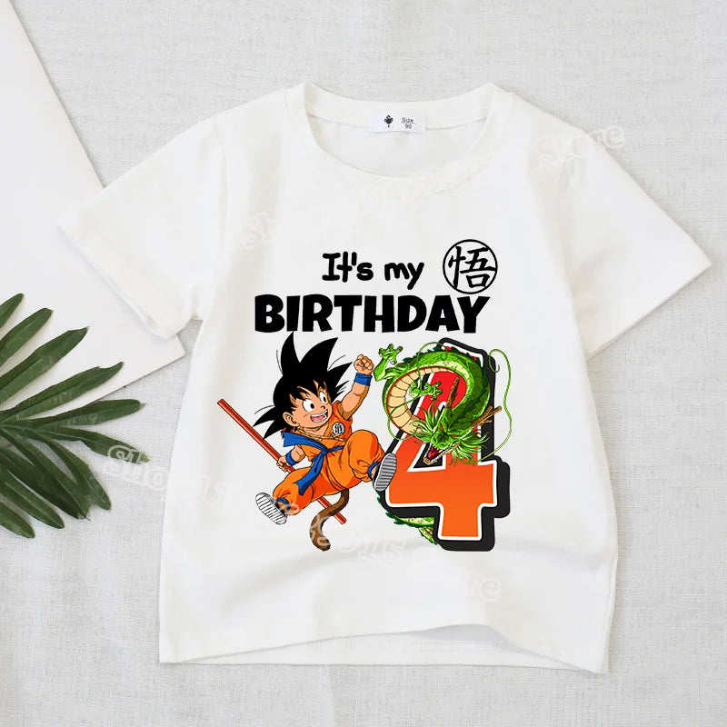 Dragon Ball Boys Birthday T-Shirt – Goku Anime Print with Number Design for Kids - Image 5