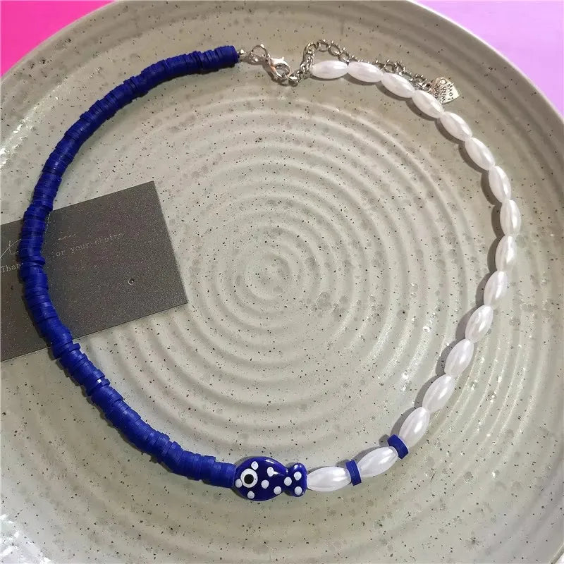 Cute Orange Ceramic Fish Necklace – Romantic Starfish & Fish Pendant for Summer Beach Style - Image 6