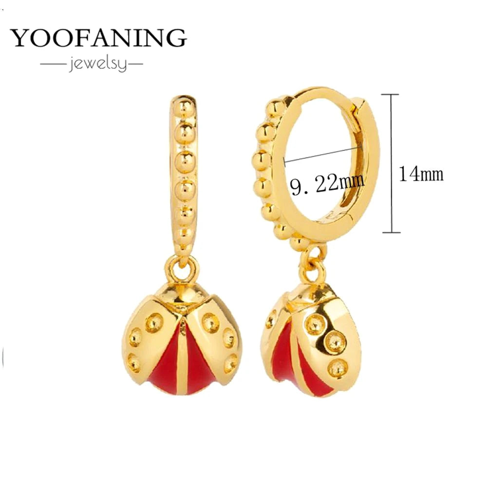 925 Sterling Silver Red Series Hoop Earrings – Red Zircon Love, Strawberry & Starfish Design - Image 57