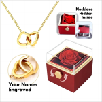 ETERNAL ROSE Jewelry Box – Personalized Heart Pendant Name Necklace for Women