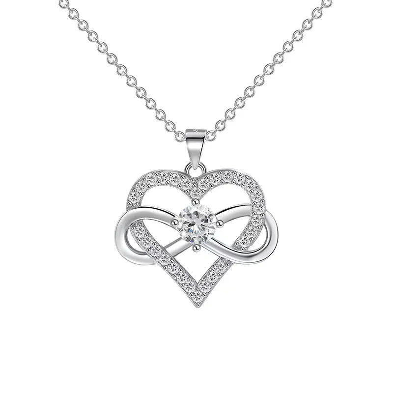 Luxury Infinity Love Heart Zircon Pendant Necklace – Romantic Gift for Her (2025 New) - Image 9