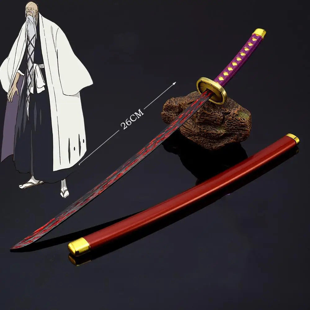 26cm Bleach Mini Sword Keychain – Kurosaki Ichigo Anime Collectible with Sheath & Metal Mask Pendant - Image 27