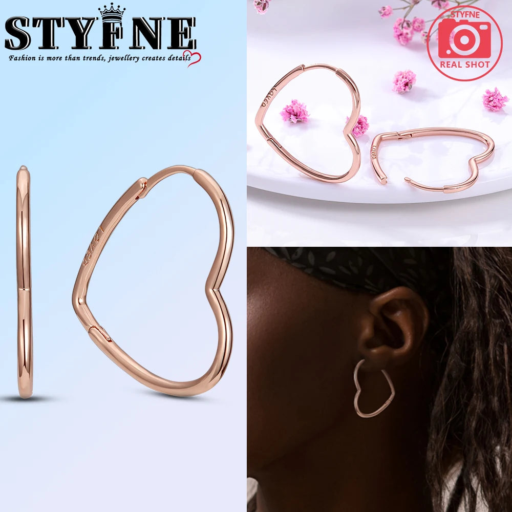 925 Sterling Silver Three-Color Asymmetrical Heart Earrings – Playful Love Design for Women - Image 10