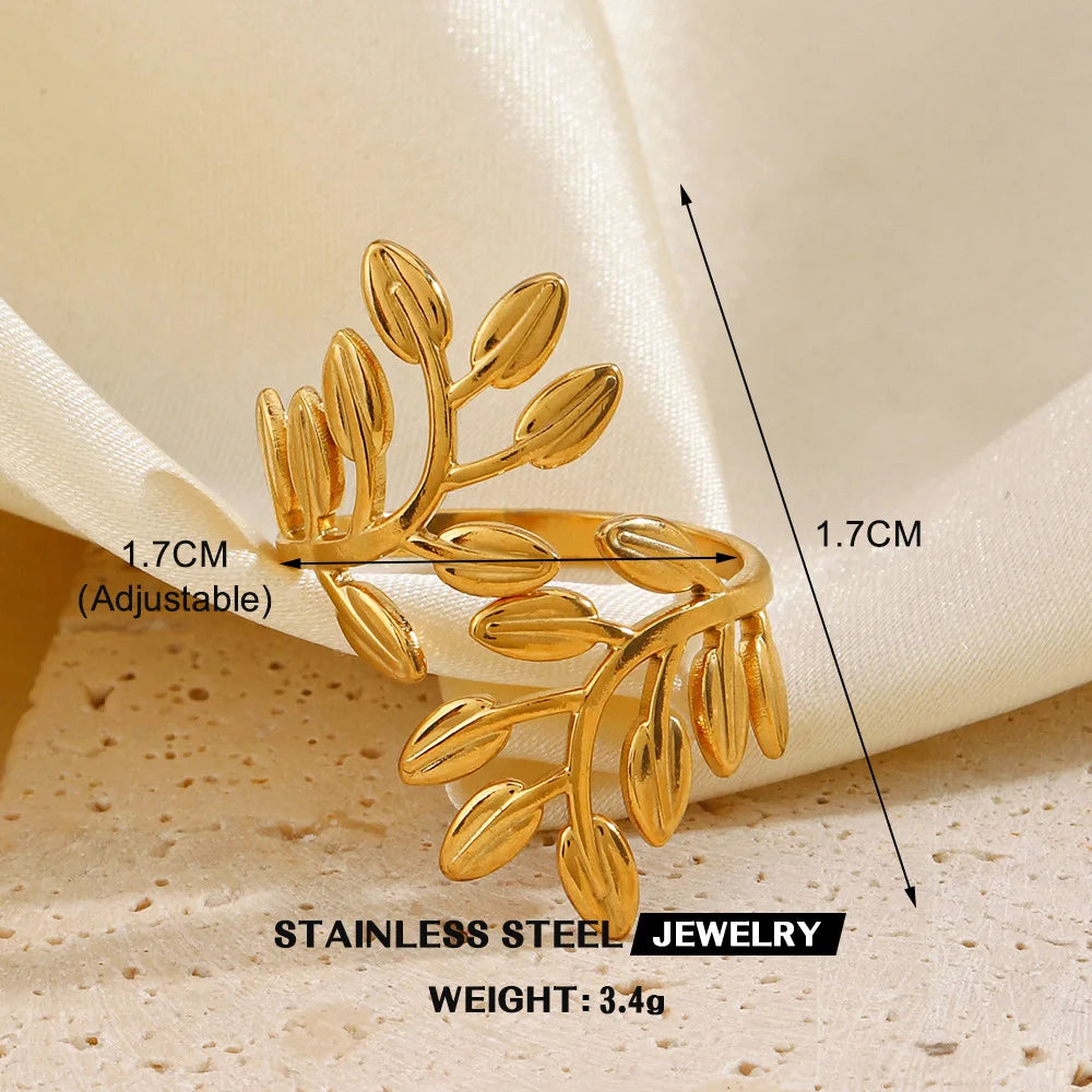 Gold Color Stainless Steel Heart Ring - Image 17