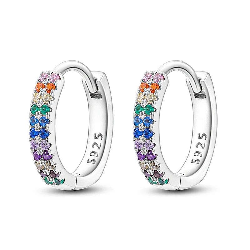 Original 925 Sterling Silver Colorful Hoop Earrings – Gold & Rose Gold for Women - Image 30