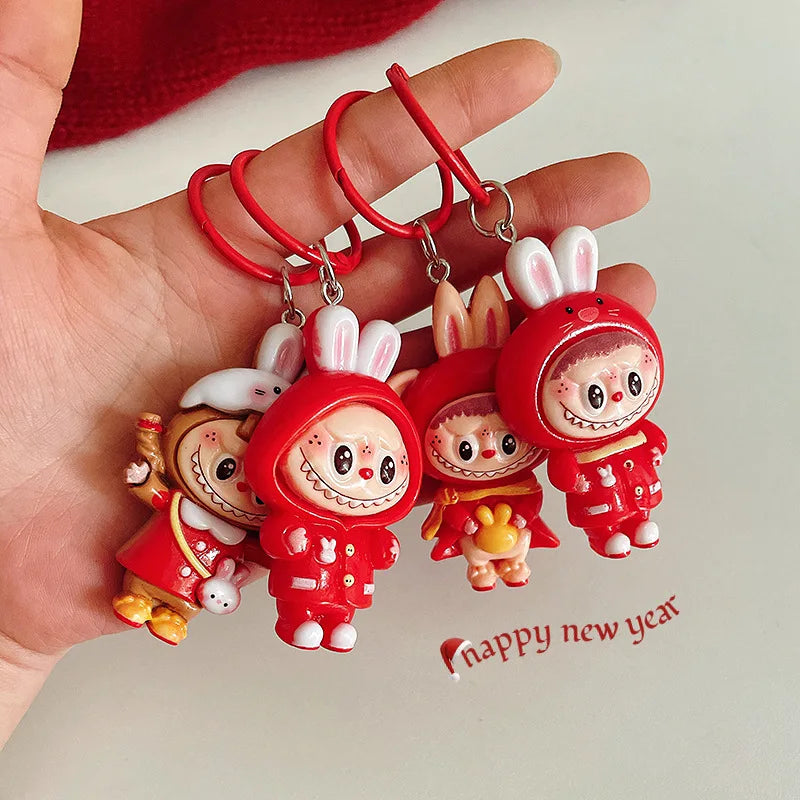 Cartoon New Year Style Large Keychain Pendant – Cute Backpack Accessory for Girls - Image 3