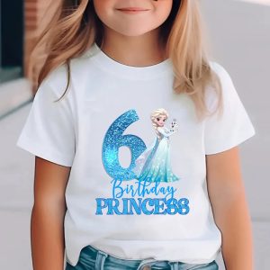 Frozen Elsa Birthday T-Shirt – Cute Cotton Tee for Girls Ages 1–9