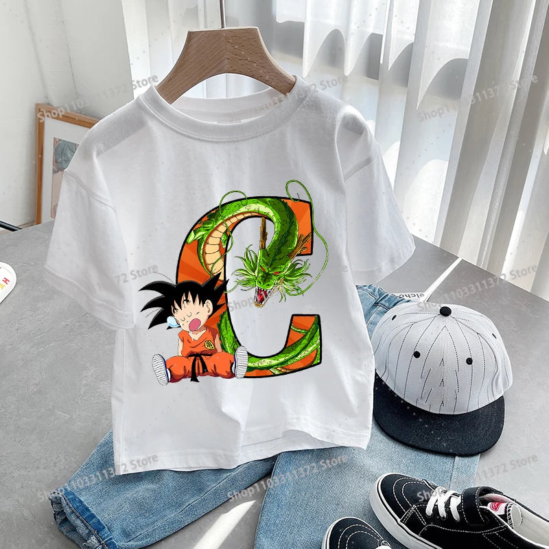 Dragon Ball Goku T-Shirt – A-Z Letter Print Cotton Tee for Boys & Toddlers - Image 9