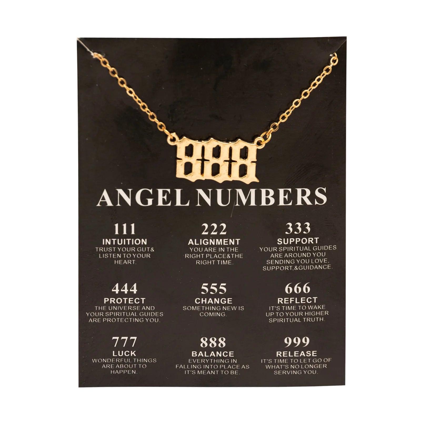 Fashion Alloy Gold Color Lucky Angel Numbers Wish 777 Pendant Necklace - Image 8