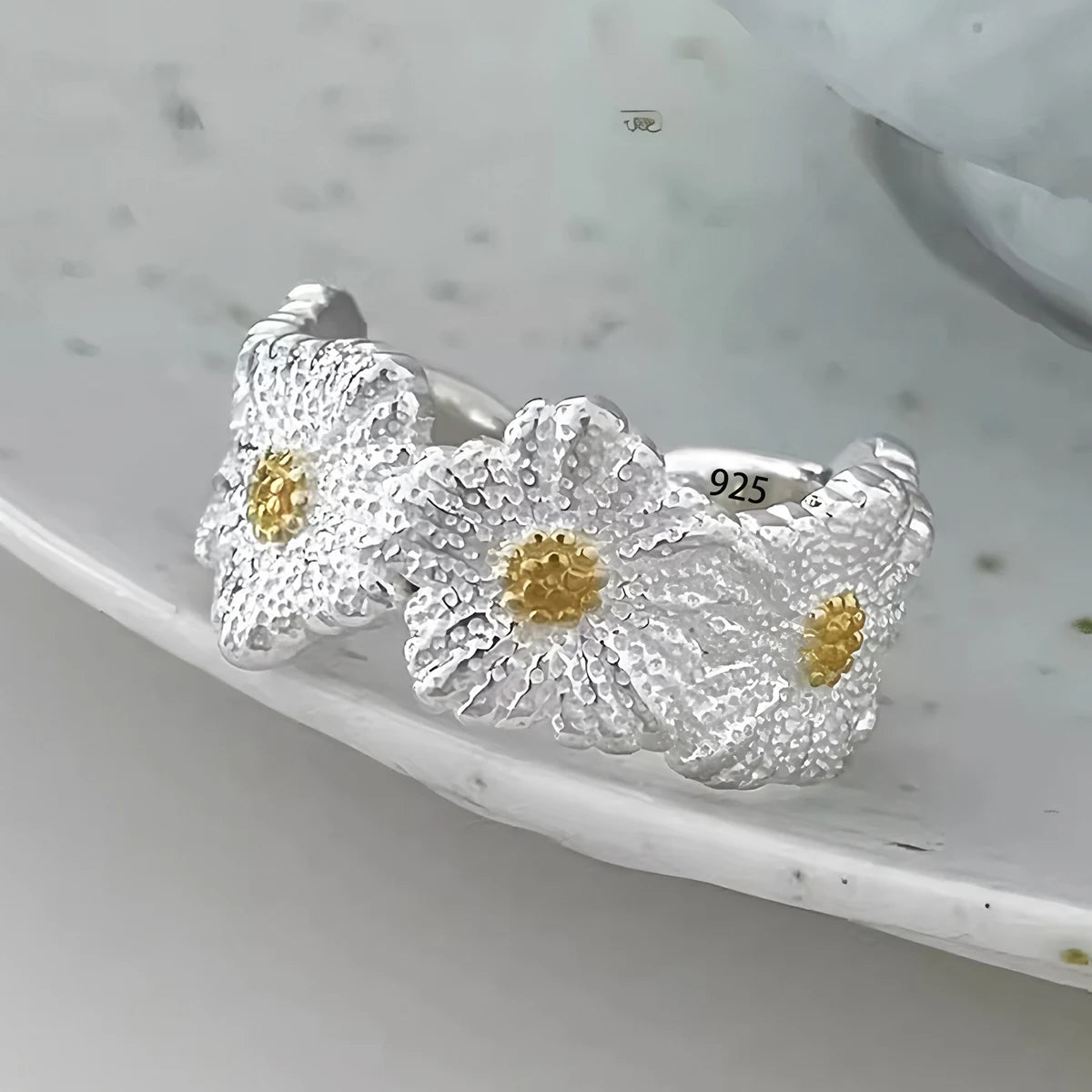 VENTFILLE 925 Sterling Silver Wave Ring – Irregular Golden Stackable Adjustable Ring for Women - Image 53