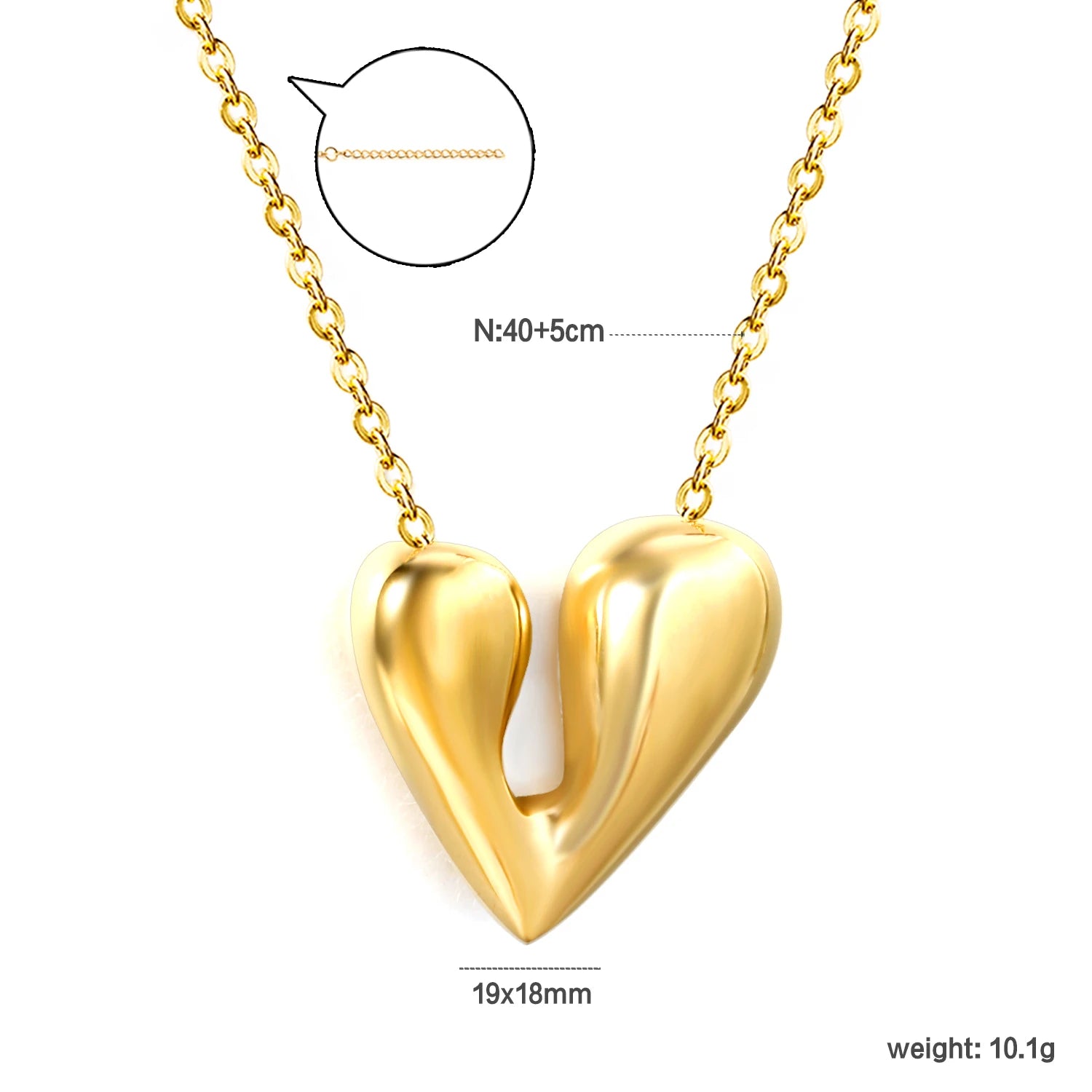 ASONSTEEL Romantic Heart Pendant Necklace – Golden Stainless Steel Choker for Women - Image 21