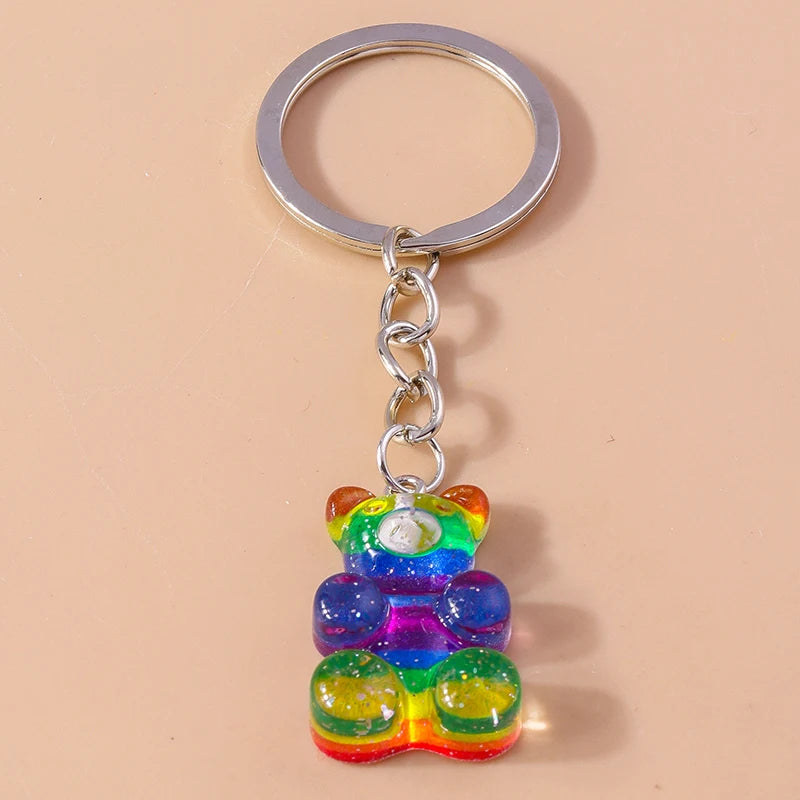 Cute 3D Dazzling Bear Keychain – Sparkling Animal Pendant for Car Keys & Handbags - Image 6