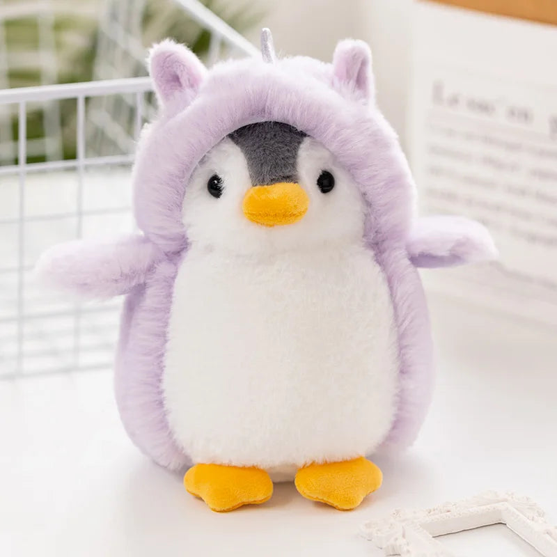 Lovely Cartoon Mollusk Penguin Cosplay Plush – Cross-dress Rabbit, Unicorn & Dinosaur Gifts - Image 11
