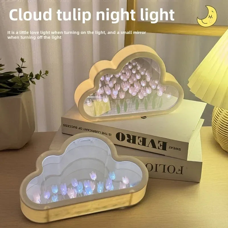 Tulip Cloud Sea of Flowers Handmade Night Light – Creative Atmosphere Lamp & Qixi Lovers Gift - Image 2